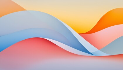 A calming array of softly transitioning colors and shapes, where gradients and abstract forms blend in a serene, poetic harmony