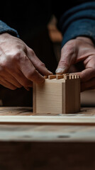Traditional wood joinery techniques are skillfully demonstrated in this image, showcasing craftsmanship
