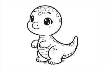 Cute baby dinosaur outline image 51.eps