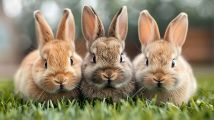 Obraz premium Wind Easter Rabbits The Grass Sty