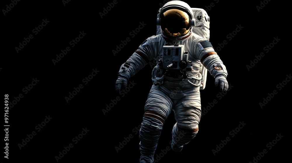 Sticker an astronaut floating in space, showcasing the vastness of the cosmos.