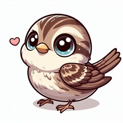 Fototapeta premium Sparkling-Eyed Sparrow Bliss