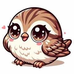 Fototapeta premium Playful Sparrow with Big Eyes