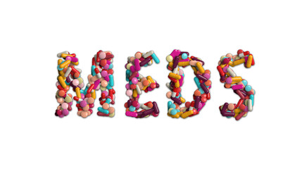 Meds Spelled In Pills Alpha