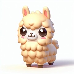 Fototapeta premium Adorable 3D Llama with Big Eyes