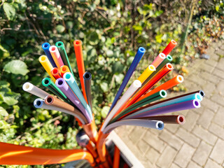 Empty conduits and laid fibre optic cables in public spaces are waiting to be connected to the fibre optic network as part of the fibre optic expansion for high-speed internet  
