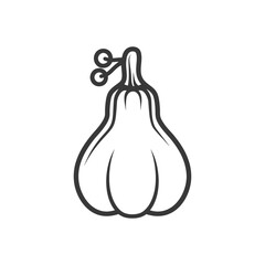 Black and White Outline Illustration of a Squash
