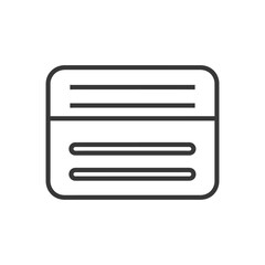 Black and White Outline of a Credit Card with Three Lines