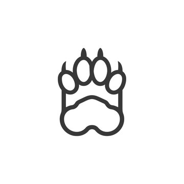 recommend clip art: Black and White Outline of a Bear Paw Print