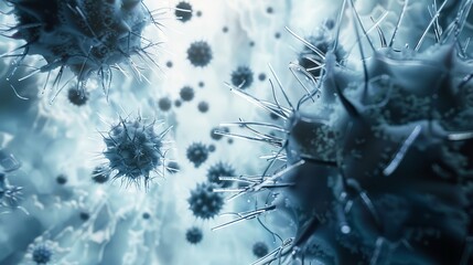 Sci-Fi Virus Particles - High-Resolution Visual on Isolated White Background