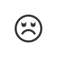 Fototapeta premium Black and White Sad Emoji Icon