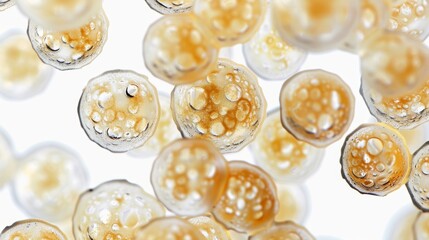 Microscopic View of Yeast Cells in High Detail