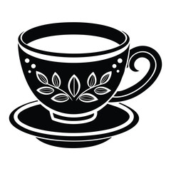 Tea cup vector icon with white background