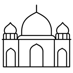 Mosque icon Line art vector