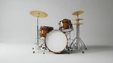 3D rendered drum kit isolated on clear background image
