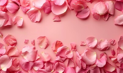 Obraz premium international Women's day background with copy space, woman day holiday pink background with petals
