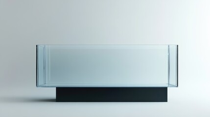 Clear mockup of a rectangular tank, potentially serving as an aquarium or terrarium, isolated on a white background. Ai was created
