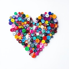 Colorful Plastic Buttons Heart.