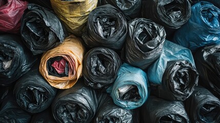 Rolls of Garbage Bags Collection. AI generated illustration