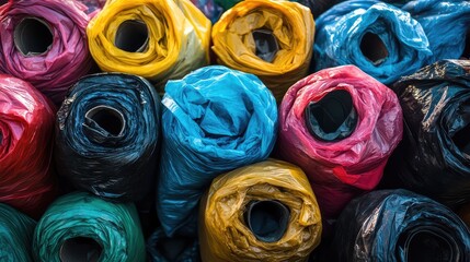 Rolls of Garbage Bags Collection. AI generated illustration