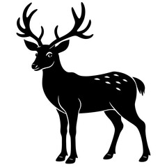 Reindeer Silhouette vector art illustration