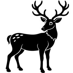 Reindeer Silhouette vector art illustration