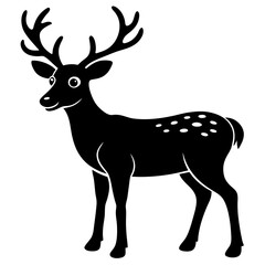 Reindeer Silhouette vector art illustration