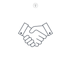 Handshake icon symbol vector illustration isolated on white background