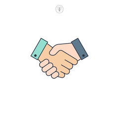 Handshake icon symbol vector illustration isolated on white background