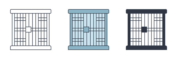 Prison Bars icon symbol vector illustration isolated on white background