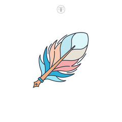 Quill Pen icon symbol vector illustration isolated on white background
