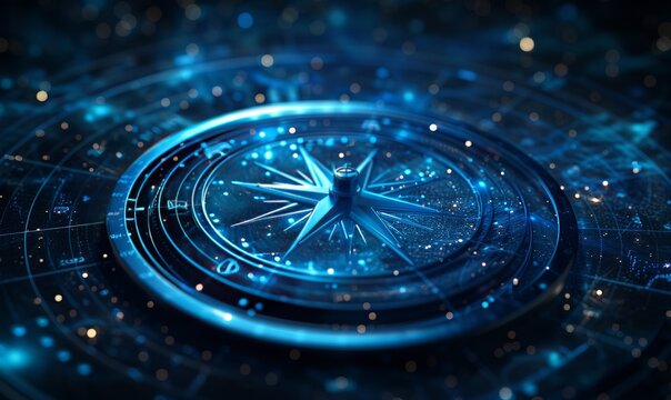 The digital compass: A strategic explorer for businesses, Vision crisis, Mission path, Agency creative, Digital strategy, Market decision, Achievement strategy, Financial stock, - Powered by Adobe