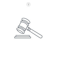 Gavel icon symbol vector illustration isolated on white background