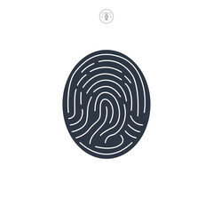 Fingerprint icon symbol vector illustration isolated on white background