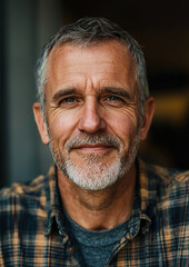middle-aged man with short, graying hair and a neatly trimmed beard 