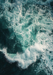 Fototapeta premium Ocean waves, aerial view from above 