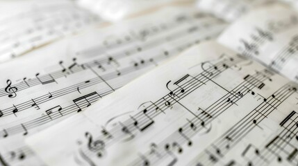A beautiful arrangement of musical notes forming a captivating melody on a bright white background