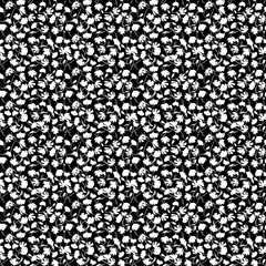 Black and white elegant seamless floral pattern contour white wildflowers flowers and leaves a black background