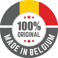 Made in Belgium flag logo, icon, symbol and badges. vector Belgium logo