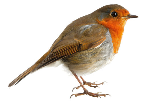 Image of a robin bird on a clear transparent background for artwork