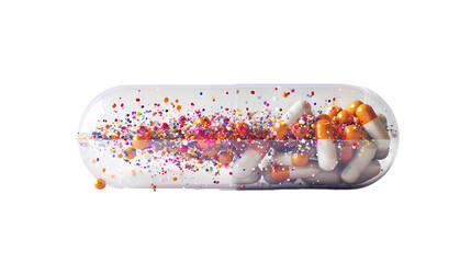 Big capsule containing small medicine particles