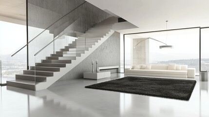 Modern interior featuring a staircase