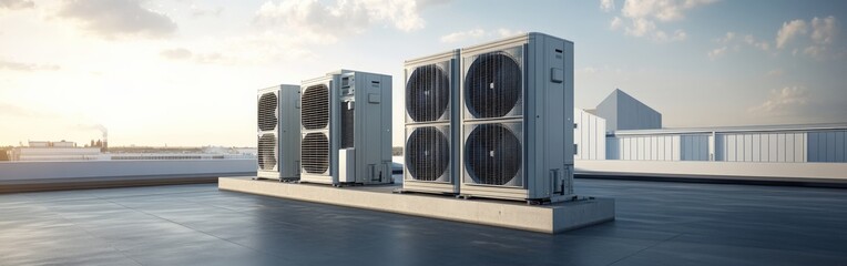 Industrial Air Compressors on Rooftop Installation