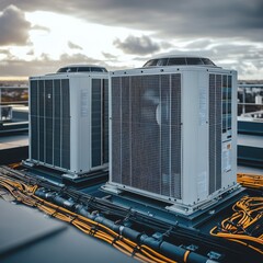 Industrial Air Compressors on Rooftop Installation