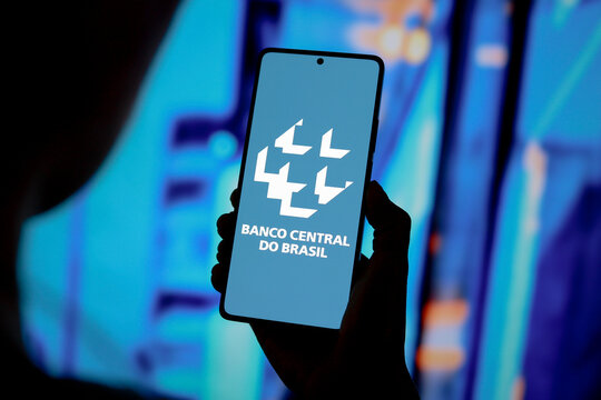 September 12, 2024, Paraguay. In this photo illustration, the Central Bank of Brazil (CBB) logo is displayed on a smartphone screen.