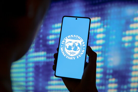 September 12, 2024, Paraguay. In this photo illustration, the International Monetary Fund (IMF) logo is displayed on a smartphone screen.