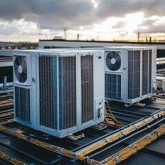 Industrial Air Compressors on Rooftop Installation