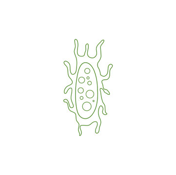 green microbe outline on white background clip art preview