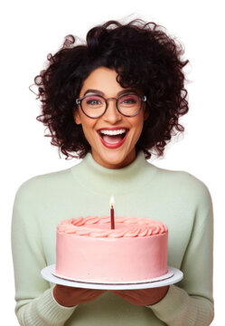 Naklejki PNG Hispanic woman cake fun birthday.