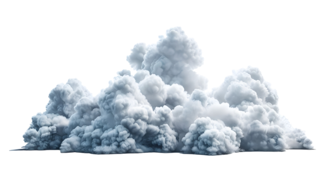 Isolated natural fluffy cloud on a transparent background